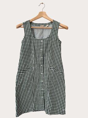 Levi’s Frankie Dress Green Blue Geometric Size S Button Front Like New